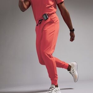 MEN'S MEDIUM SHORT - Fiery Coral Tansen Short Jogger Scrub Pants BNWT